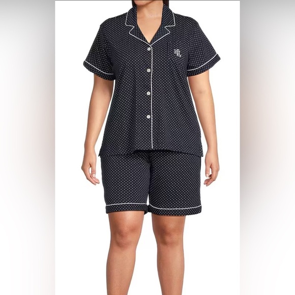 Lauren Ralph Lauren Other - Ralph Lauren Polka Dots Pajama Set Navy Blue Women Size 3X NWT